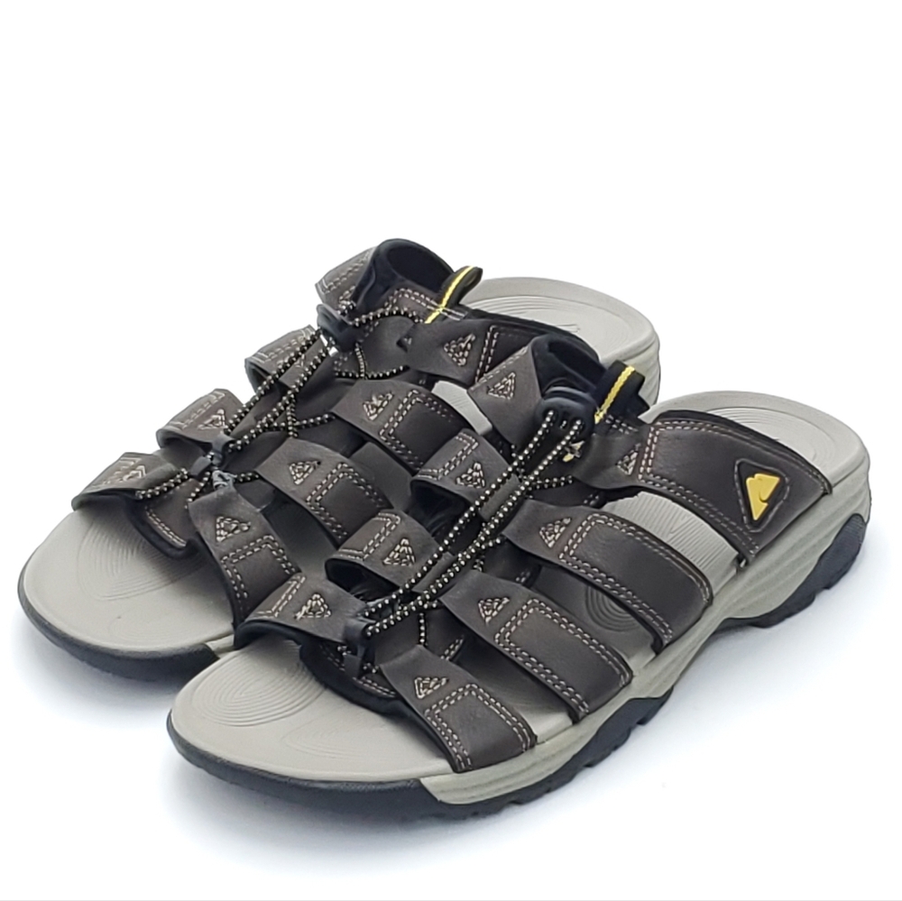 NEW Ozark Mens Trail Fisherman Slide Slip On Sandals Gray/Brown Summer Size 11